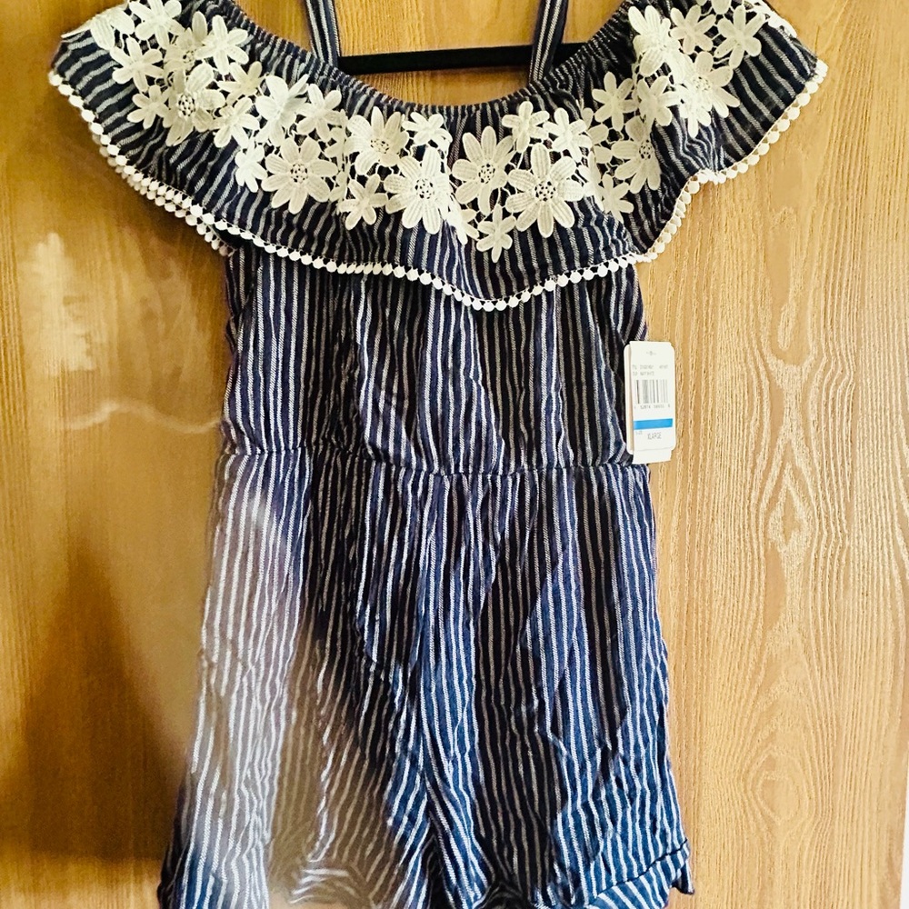 Speechless Navy and White Striped Dress